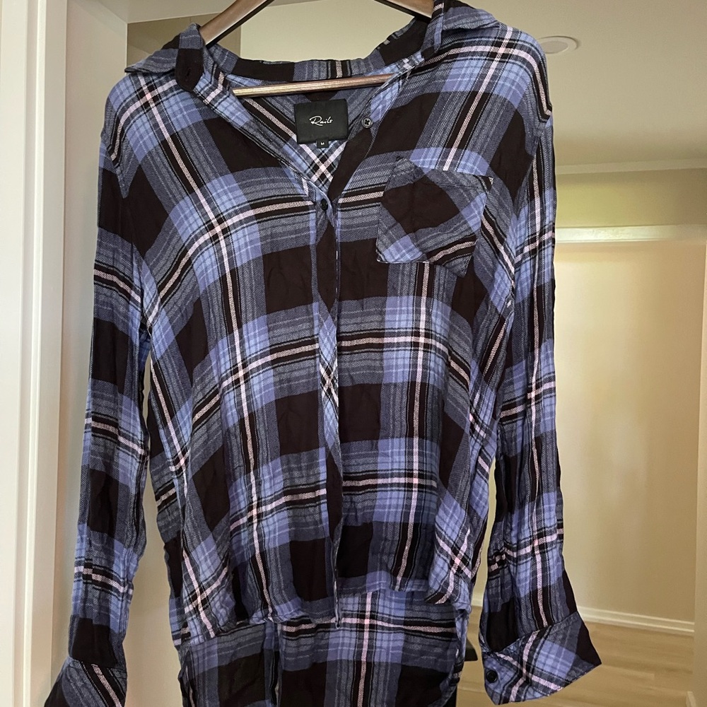 Rails Blue and Black Plaid Flannel